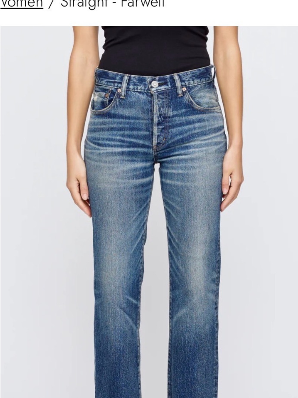 Moussy Vintage Farwell Faded Blue Straight Jeans